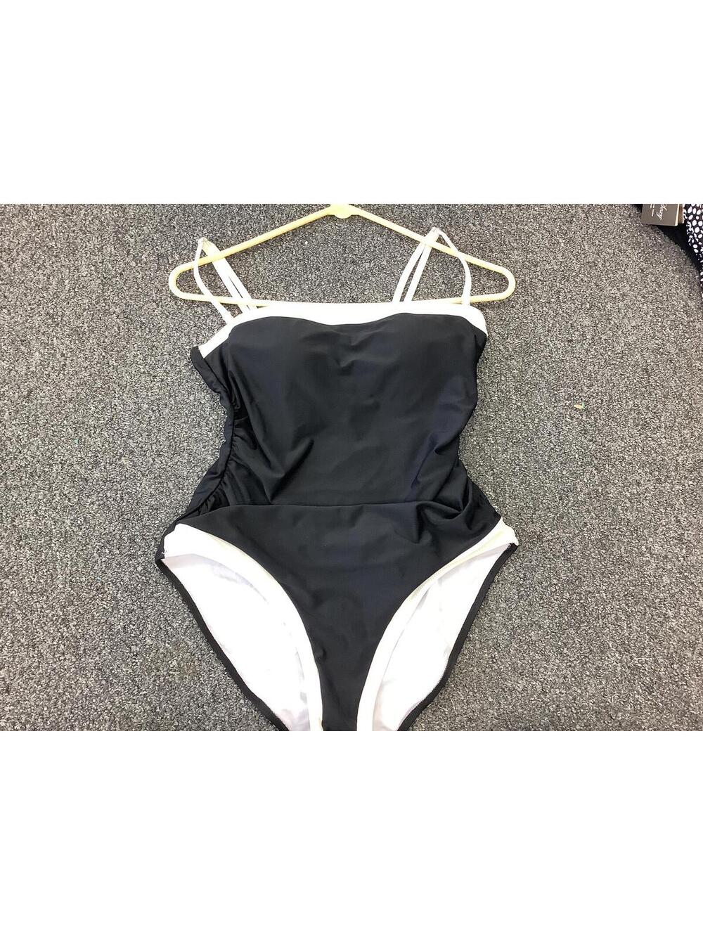 Black and White One-Piece Swimsuit Medium Size